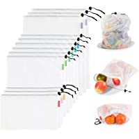 Eono by Amazon - Bolsas Compra Reutilizables Ecológicas Bolsa de Malla para Almacenamiento Fruta Verduras Juguetes…